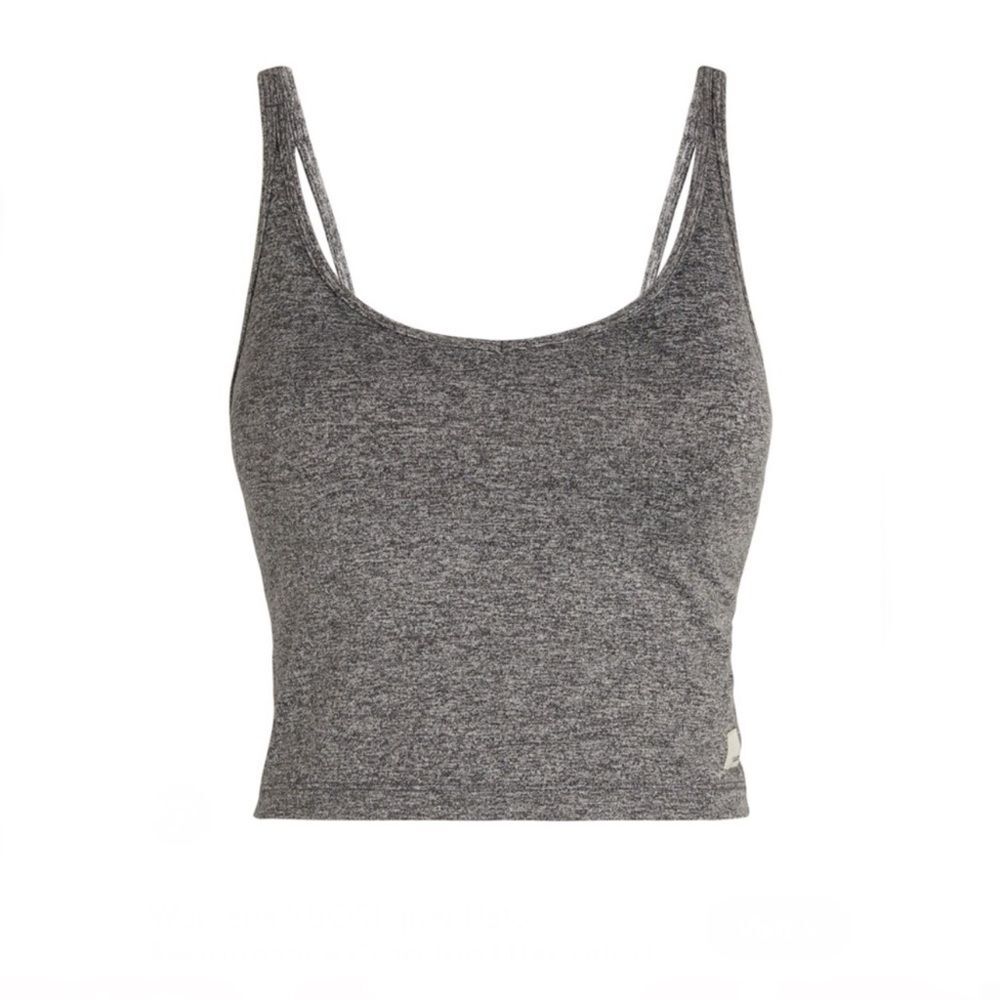 Vuori Halo Performance Crop Top in heather gray large
